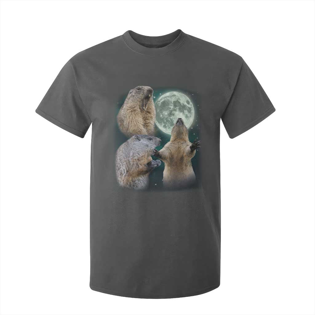 Funny Three Groundhog Moon Groundhog Day Meme T Shirt For Kid TS11 Dark Heather Print Your Wear
