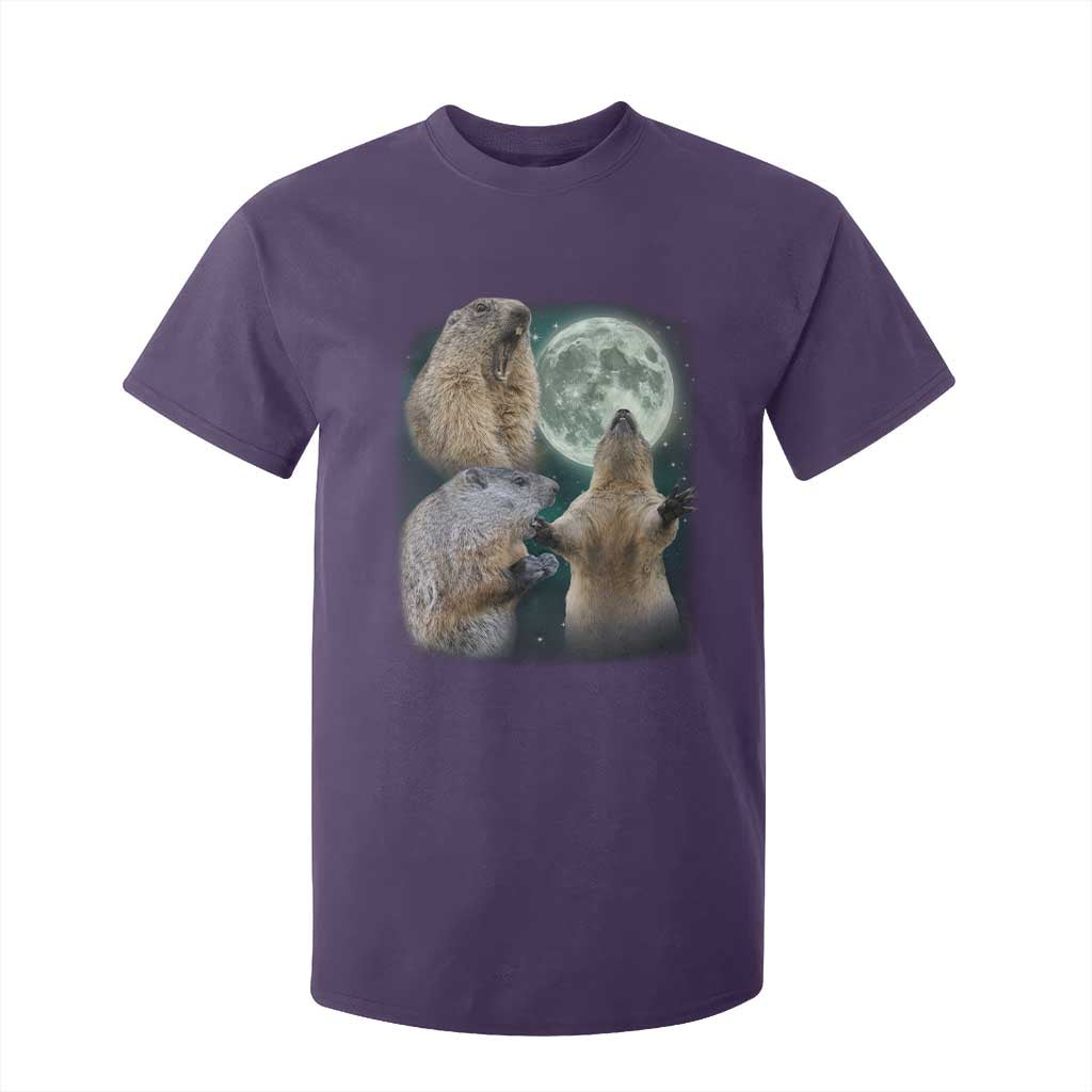 Funny Three Groundhog Moon Groundhog Day Meme T Shirt For Kid TS11 Purple Print Your Wear