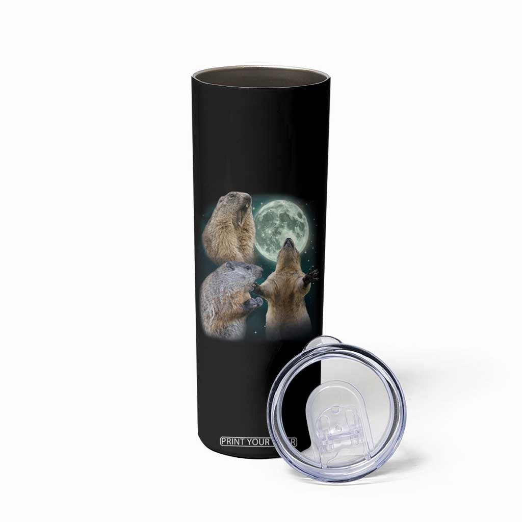 Funny Three Groundhog Moon Groundhog Day Meme Skinny Tumbler TS11 Print Your Wear