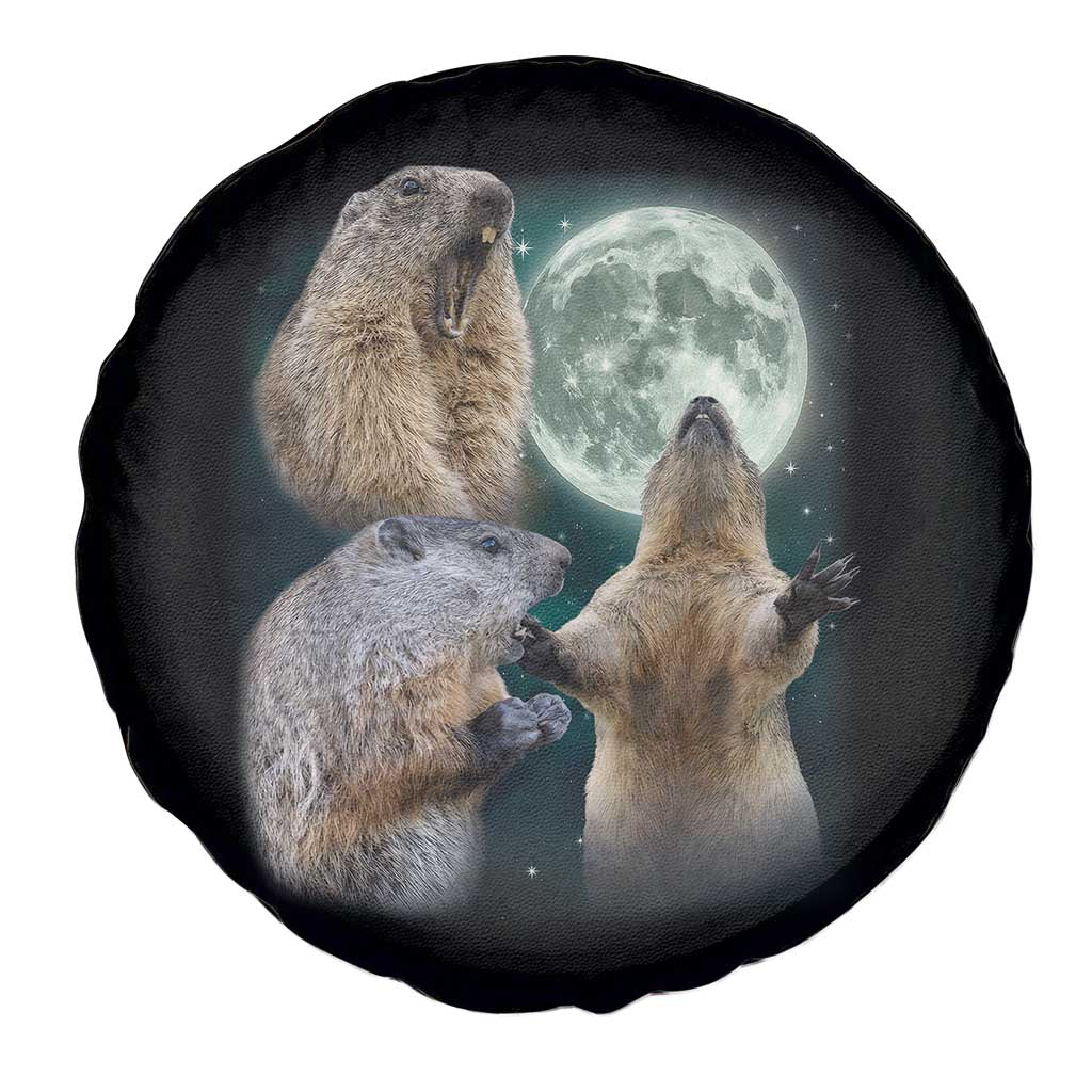 Funny Three Groundhog Moon Groundhog Day Meme Spare Tire Cover TS11 Print Your Wear
