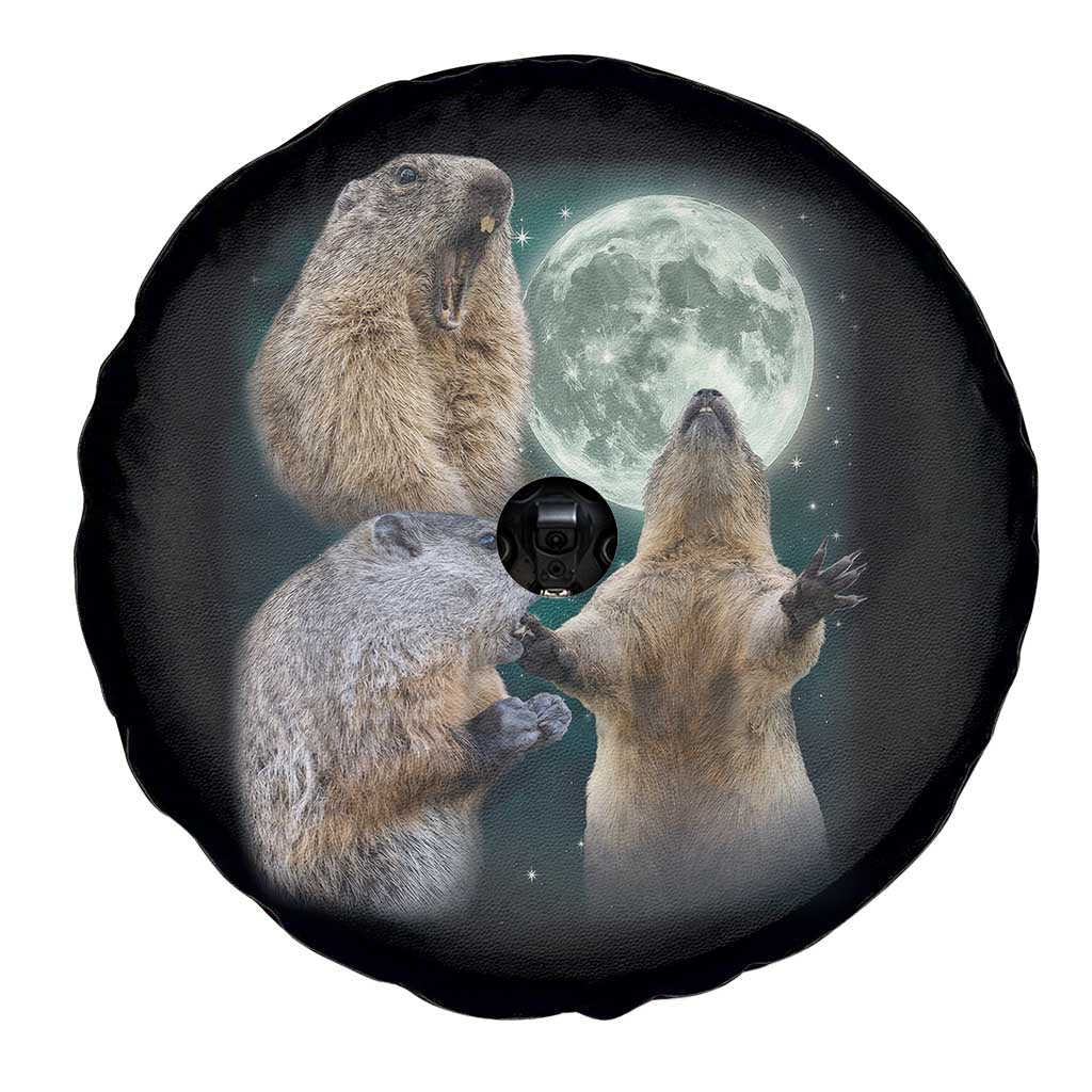 Funny Three Groundhog Moon Groundhog Day Meme Spare Tire Cover TS11 Print Your Wear