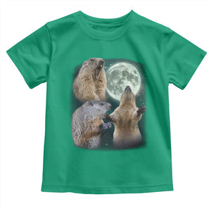 Funny Three Groundhog Moon Toddler T Shirt - Groundhog Day Meme Kids Tee TS11 Irish Green Print Your Wear