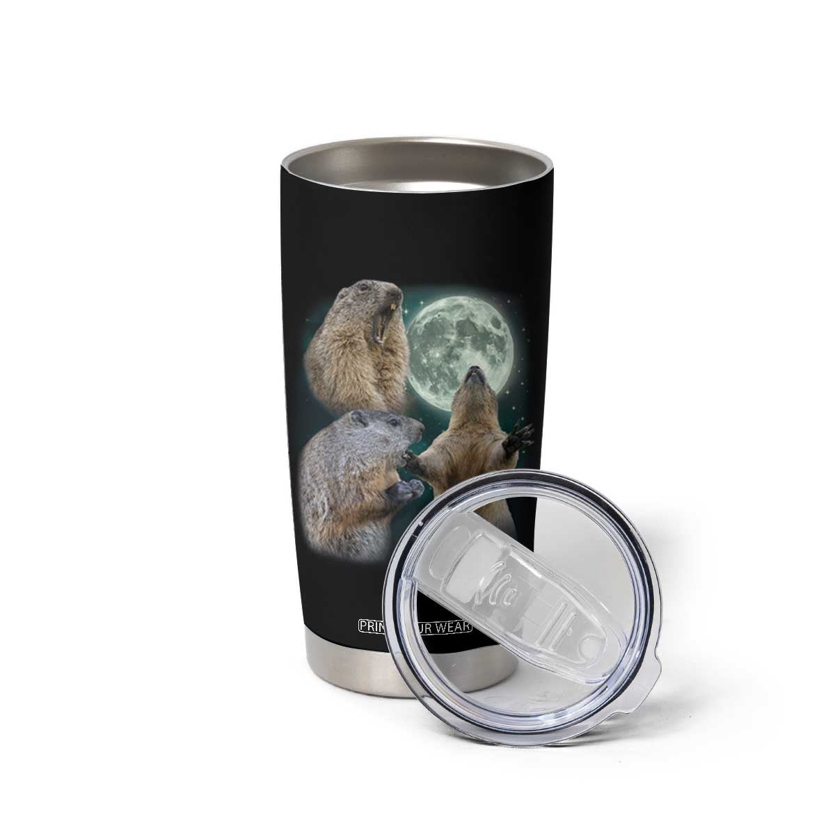 Funny Three Groundhog Moon Groundhog Day Meme Tumbler Cup TS11 Print Your Wear