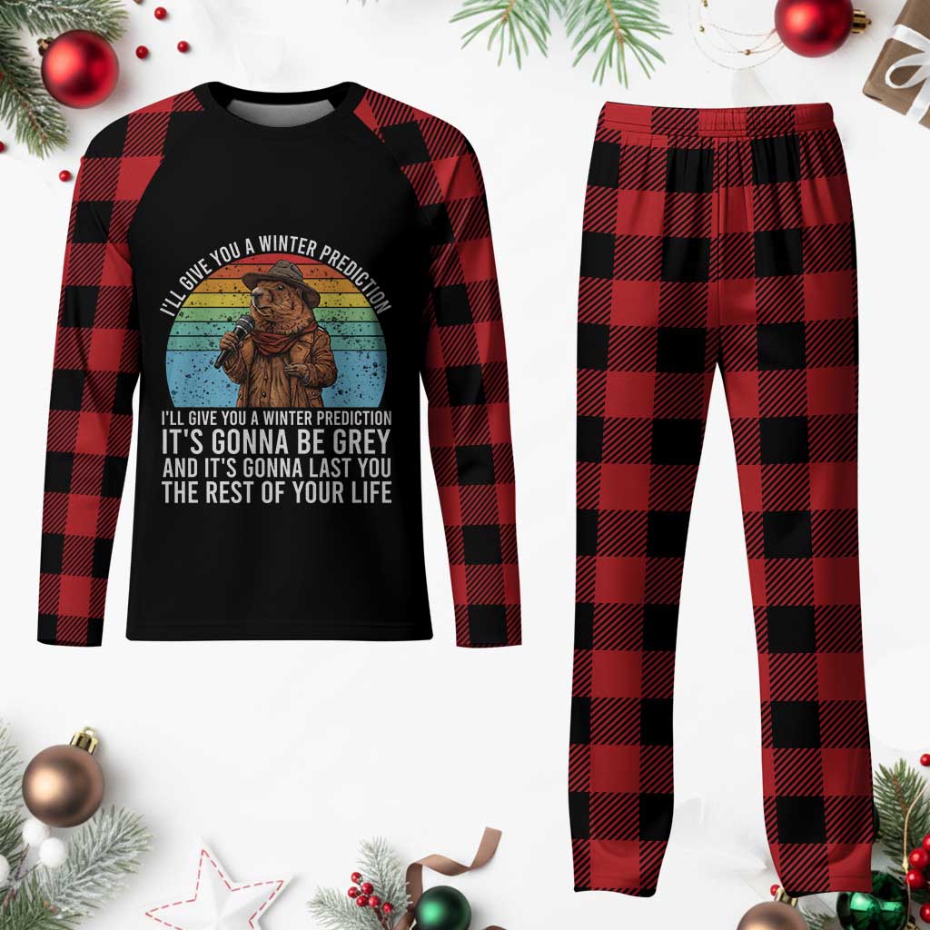 Funny Groundhog Day Plaid Pajama Set I Will Give You A Winter Prediction Woodchuck Movie TS11 Buffalo Plaid Print Your Wear