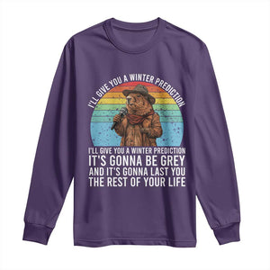 Funny Groundhog Day Long Sleeve Shirt I Will Give You A Winter Prediction Woodchuck Movie TS11 Purple Print Your Wear