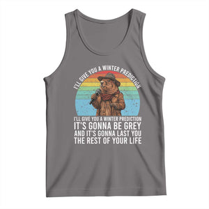 Funny Groundhog Day Tank Top I Will Give You A Winter Prediction Woodchuck Movie TS11 Deep Heather Print Your Wear