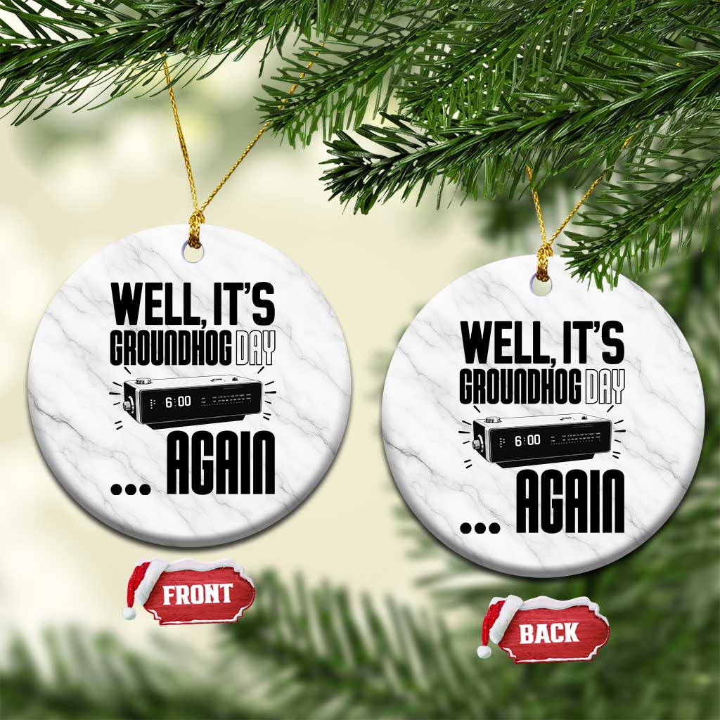 Well Its Groundhog Day Again Ceramic Ornament Funny Woodchuck Groundhog TS11 1pc White Marble Print Your Wear