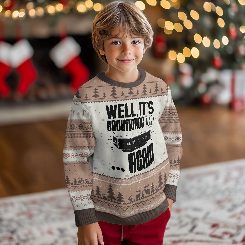 Well Its Groundhog Day Again Ugly Christmas Sweater Funny Woodchuck Groundhog TS11 Mocha Mousse Print Your Wear