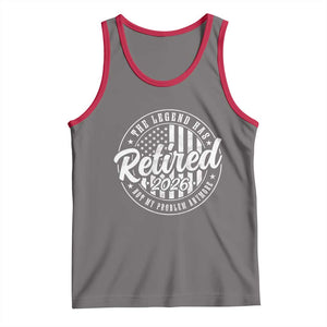 Funny Retirement 2026 Tank Top The Legend Has Retired Not My Problem Anymore American Flag TS11 Deep Heather Red Print Your Wear