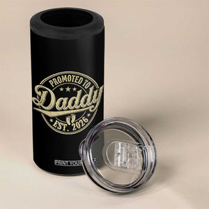 Funny New Dad 2026 4 in 1 Can Cooler Tumbler Promoted To Daddy Est 2026 TS11 Print Your Wear
