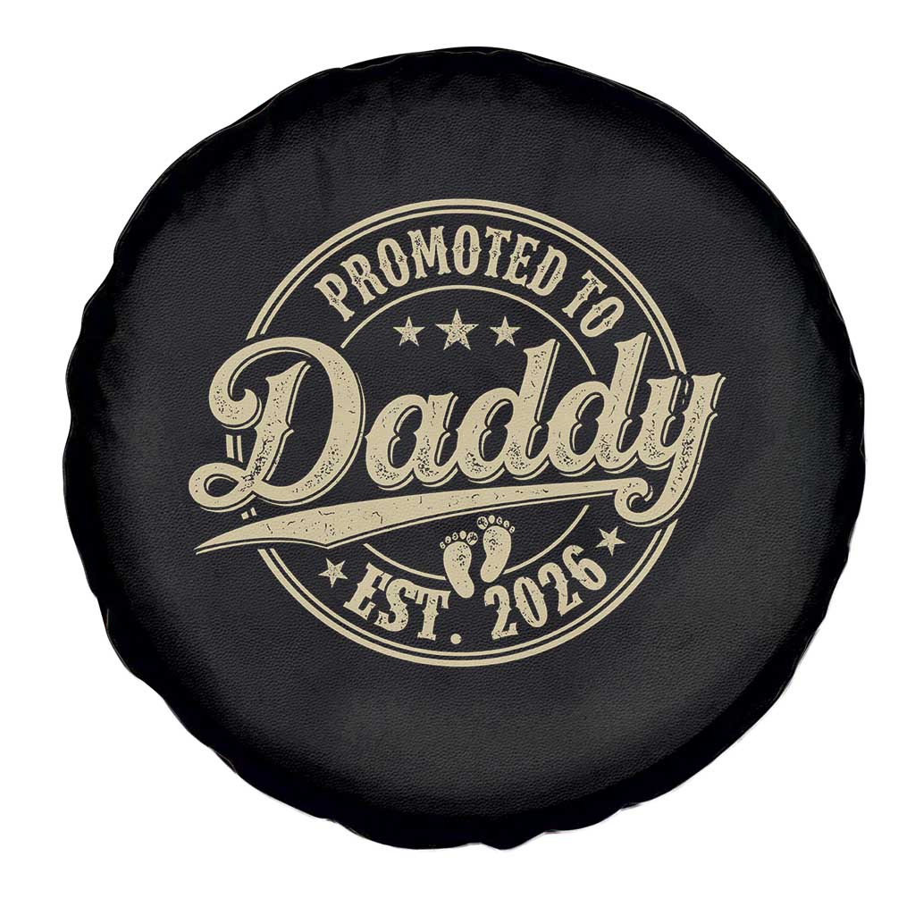 Funny New Dad 2026 Spare Tire Cover Promoted To Daddy Est 2026 TS11 Print Your Wear