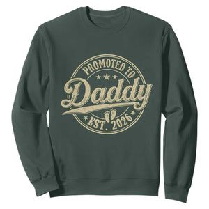 Funny New Dad 2026 Sweatshirt Promoted To Daddy Est 2026 TS11 Dark Forest Green Print Your Wear