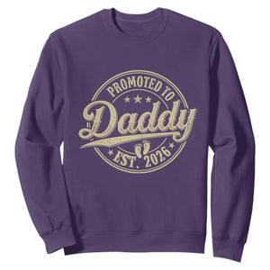 Funny New Dad 2026 Sweatshirt Promoted To Daddy Est 2026 TS11 Purple Print Your Wear