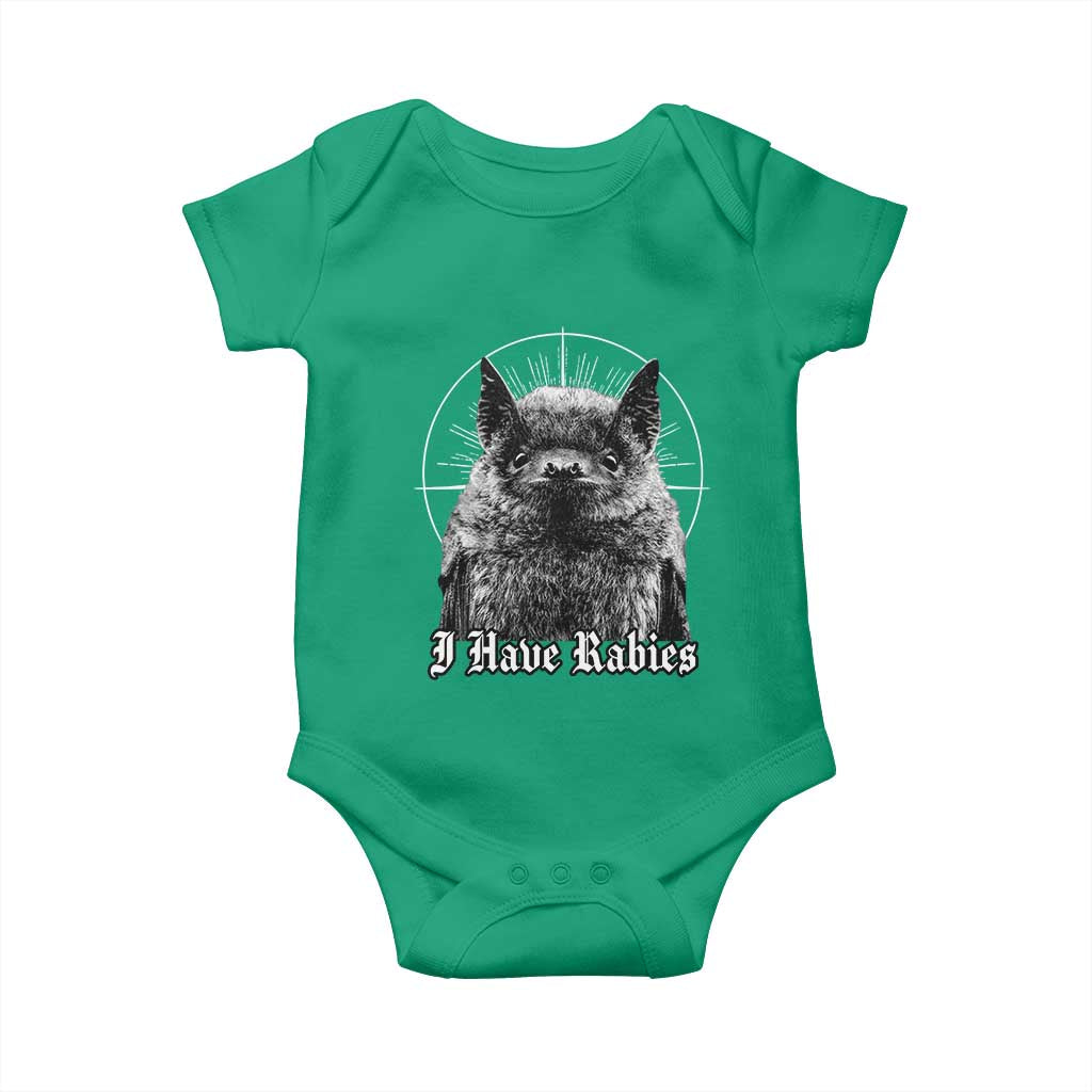 I Have Rabies Bat Baby Onesie - Funny Meme Quotes Gothic Humor Baby Bodysuit TS11 Irish Green Print Your Wear
