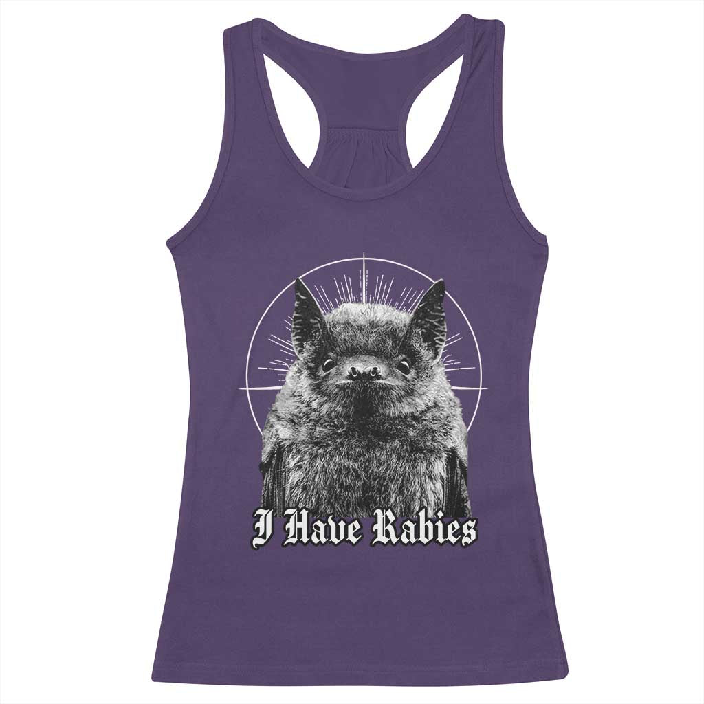 I Have Rabies Bat Racerback Tank Top Funny Meme Quotes Gothic TS11 Purple Print Your Wear