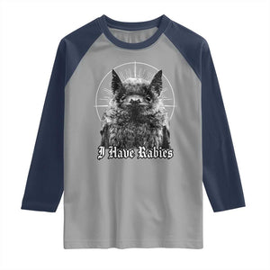 I Have Rabies Bat Raglan Shirt Funny Meme Quotes Gothic TS11 Sport Gray Navy Print Your Wear