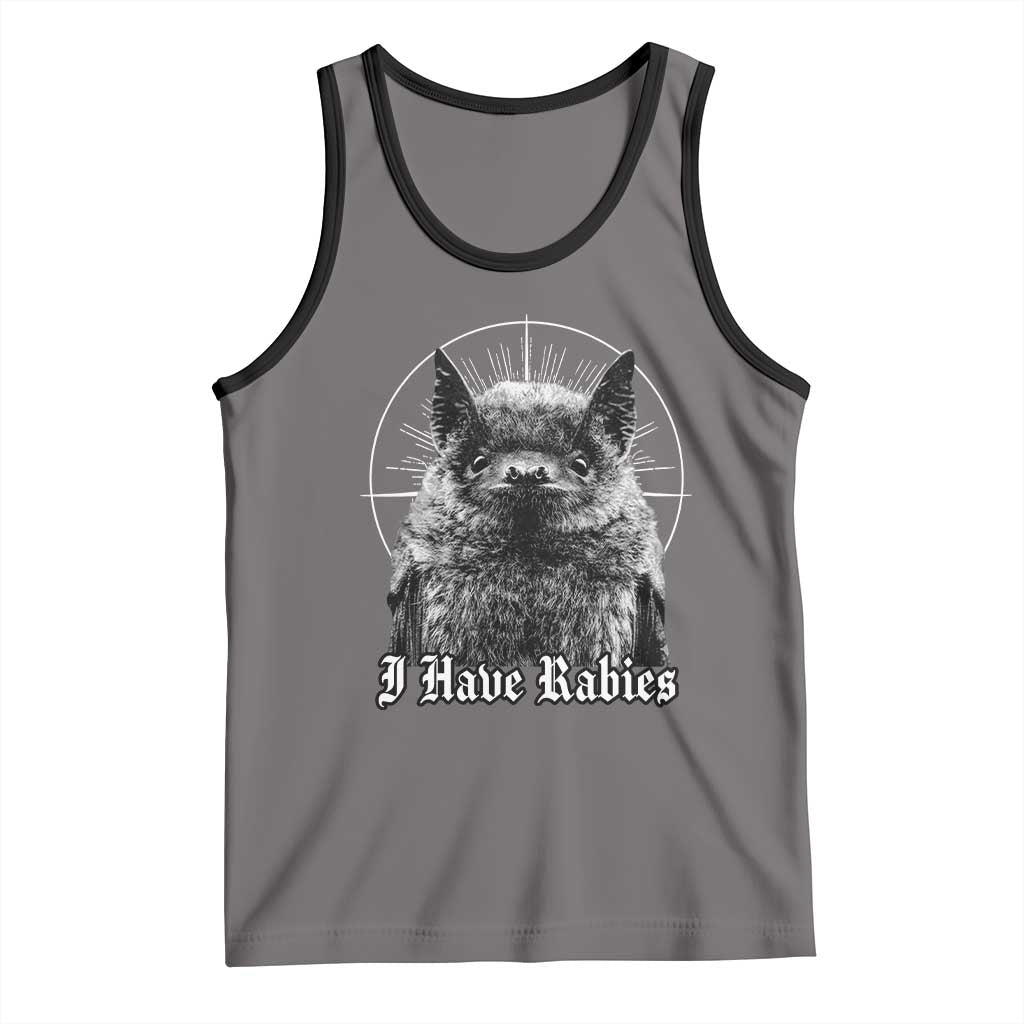 I Have Rabies Bat Tank Top Funny Meme Quotes Gothic TS11 Deep Heather Black Print Your Wear