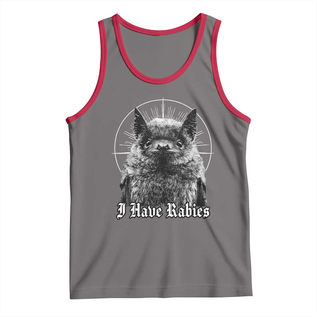 I Have Rabies Bat Tank Top Funny Meme Quotes Gothic TS11 Deep Heather Red Print Your Wear
