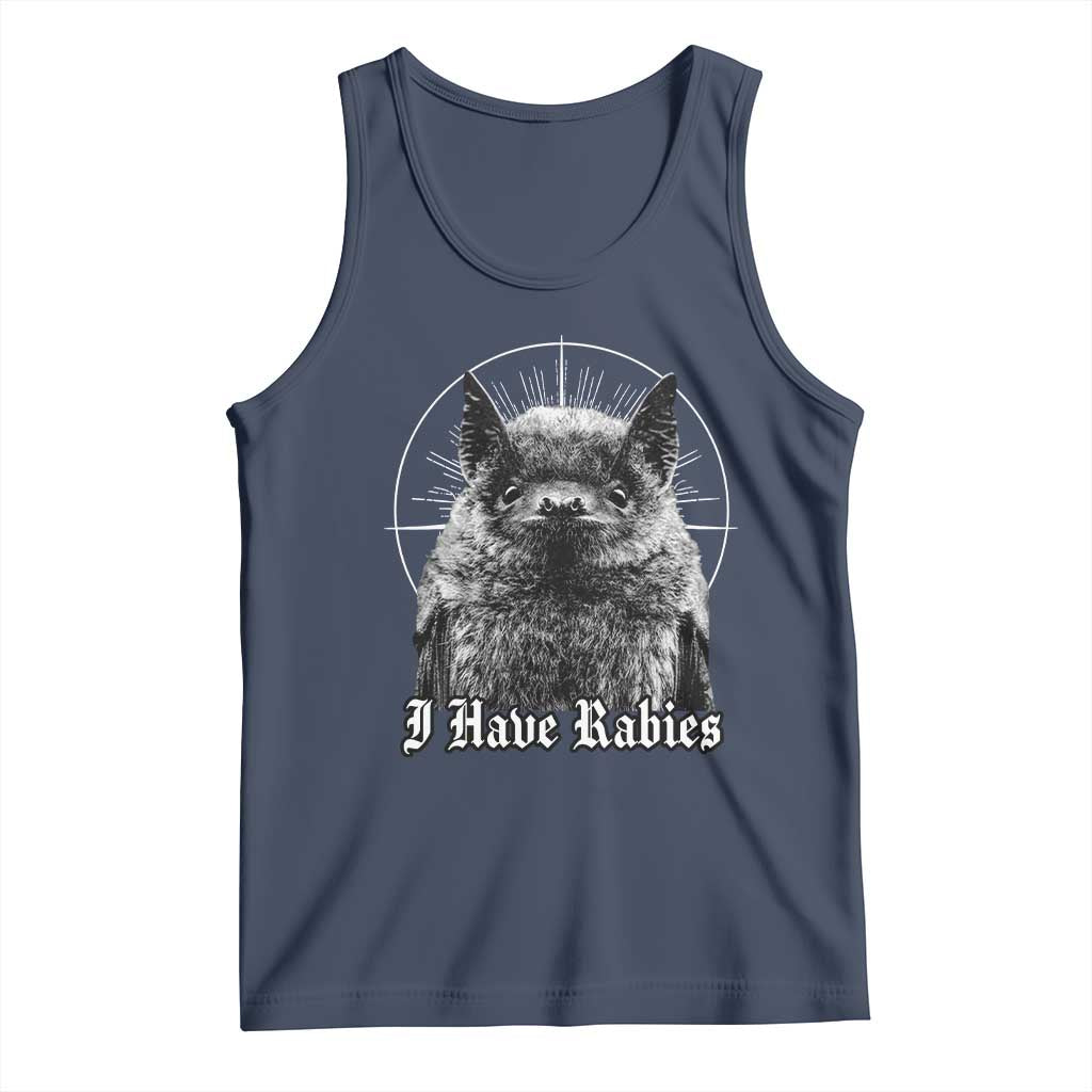 I Have Rabies Bat Tank Top Funny Meme Quotes Gothic TS11 Navy Print Your Wear
