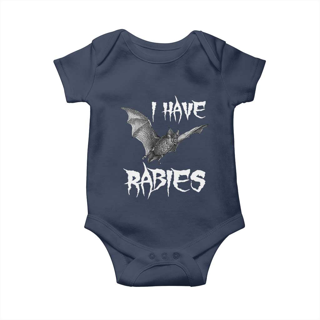I Have Rabies Bat Baby Onesie Funny Meme Quotes TS11 Navy Print Your Wear