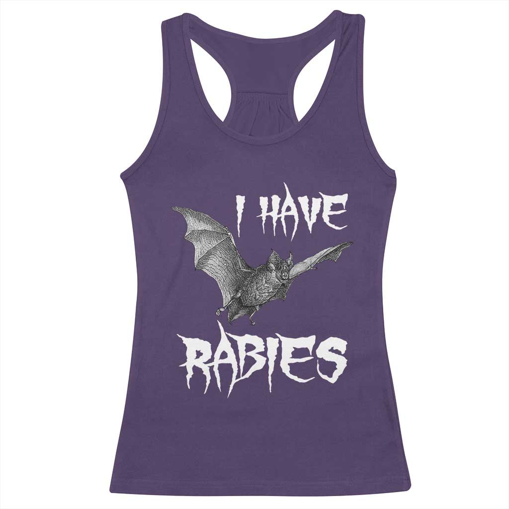 I Have Rabies Bat Racerback Tank Top Funny Meme Quotes TS11 Purple Print Your Wear