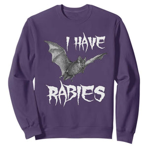 I Have Rabies Bat Sweatshirt Funny Meme Quotes TS11 Purple Print Your Wear