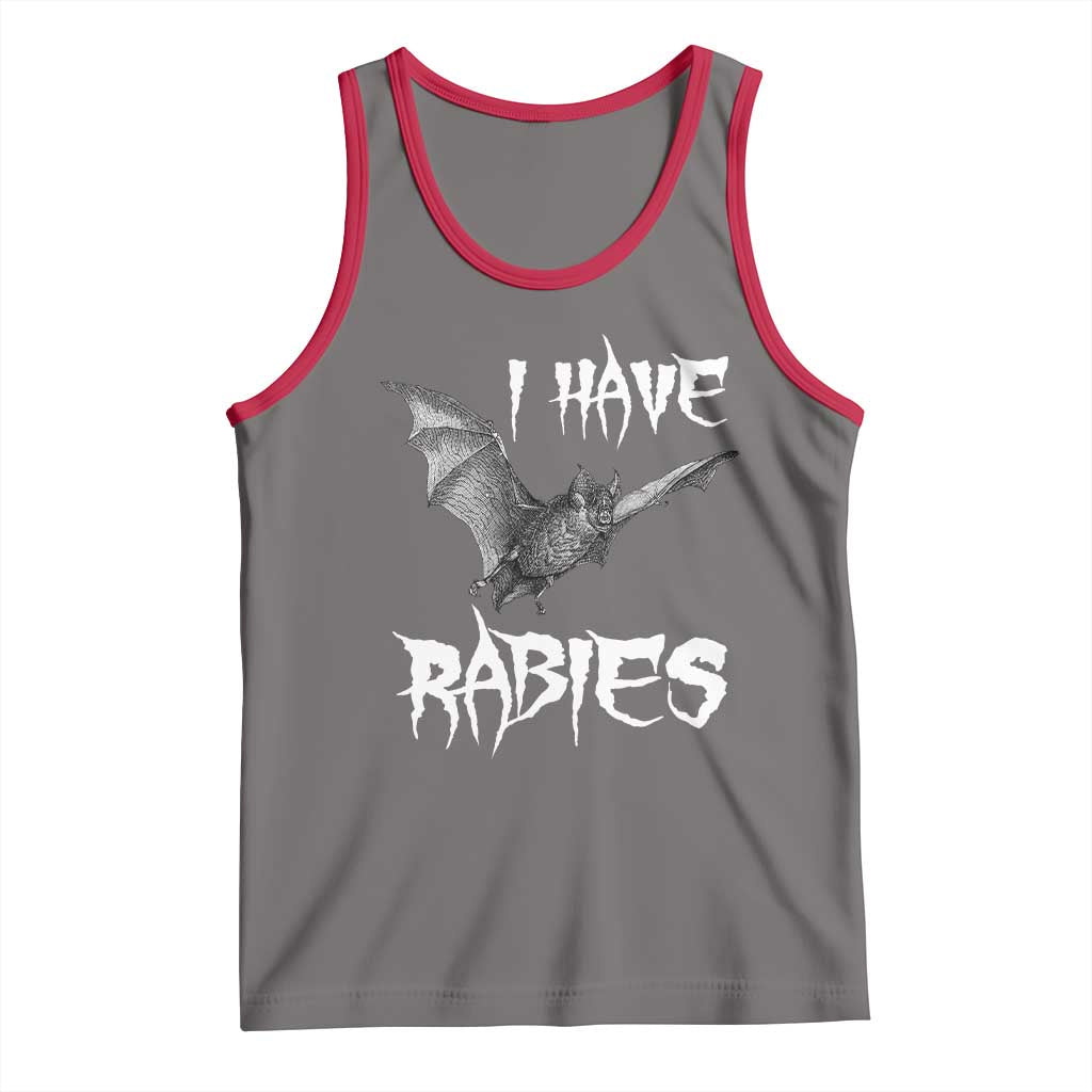 I Have Rabies Bat Tank Top Funny Meme Quotes TS11 Deep Heather Red Print Your Wear