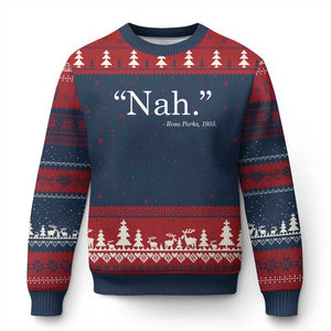Rosa Parks Quote Ugly Christmas Sweater Nah 1955 Black Movement Protest TS11 Navy Red Print Your Wear