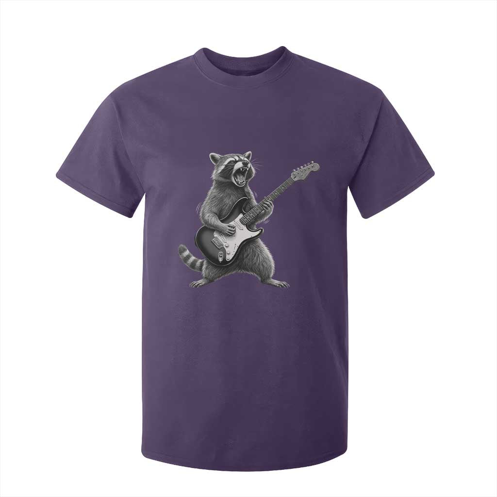 Funny Raccoon Playing Guitar Rock and Roll T Shirt For Kid TS11 Purple Print Your Wear