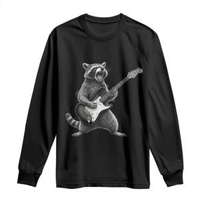 Funny Raccoon Playing Guitar Rock and Roll Long Sleeve Shirt TS11 Black Print Your Wear