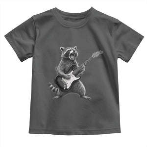 Funny Raccoon Playing Guitar Rock and Roll Toddler T Shirt TS11 Dark Heather Print Your Wear
