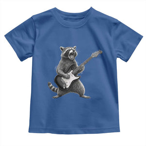 Funny Raccoon Playing Guitar Rock and Roll Toddler T Shirt TS11 Royal Blue Print Your Wear