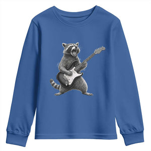 Funny Raccoon Playing Guitar Rock and Roll Youth Sweatshirt TS11 Royal Blue Print Your Wear