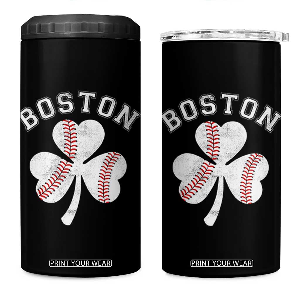 Funny Boston St Patricks Day Baseball Shamrock 4 in 1 Can Cooler Tumbler TS11 One Size: 16 oz Black Print Your Wear