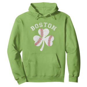 Funny Boston St Patricks Day Baseball Shamrock Hoodie TS11 Lime Print Your Wear