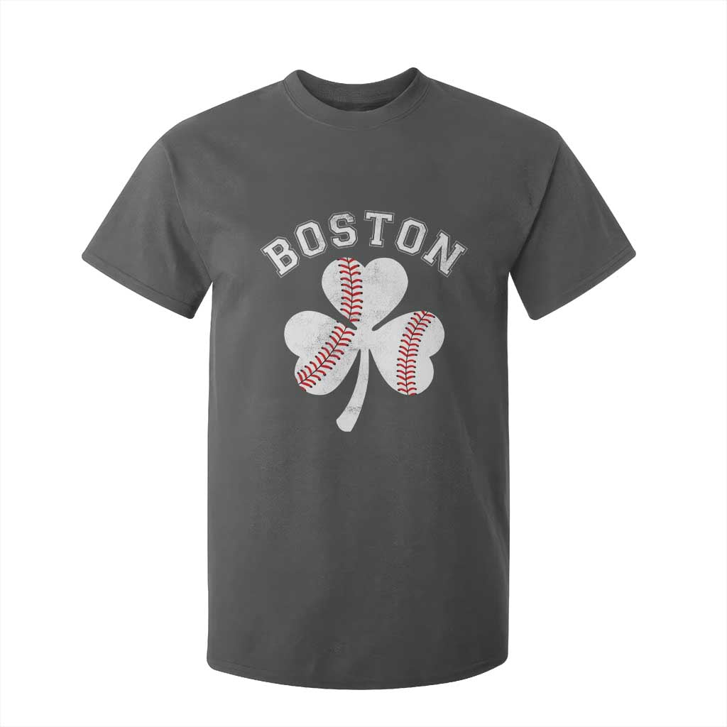 Funny Boston St Patricks Day Baseball Shamrock T Shirt For Kid TS11 Dark Heather Print Your Wear