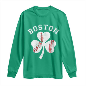 Funny Boston St Patricks Day Baseball Shamrock Long Sleeve Shirt TS11 Irish Green Print Your Wear