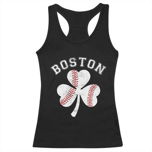Funny Boston St Patricks Day Baseball Shamrock Racerback Tank Top TS11 Black Print Your Wear