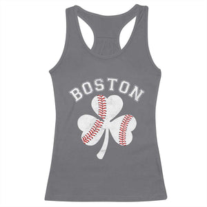 Funny Boston St Patricks Day Baseball Shamrock Racerback Tank Top TS11 Charcoal Print Your Wear