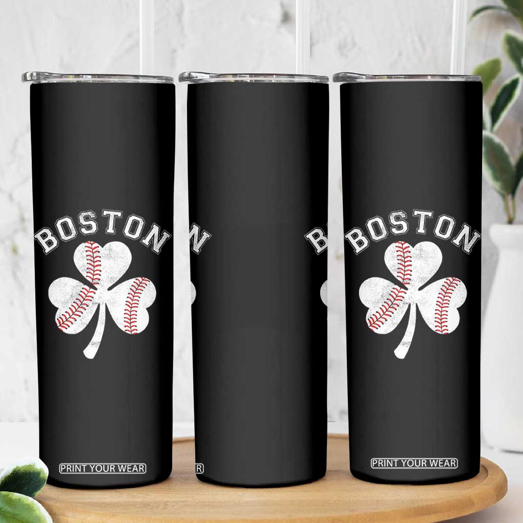 Funny Boston St Patricks Day Baseball Shamrock Skinny Tumbler TS11 Print Your Wear