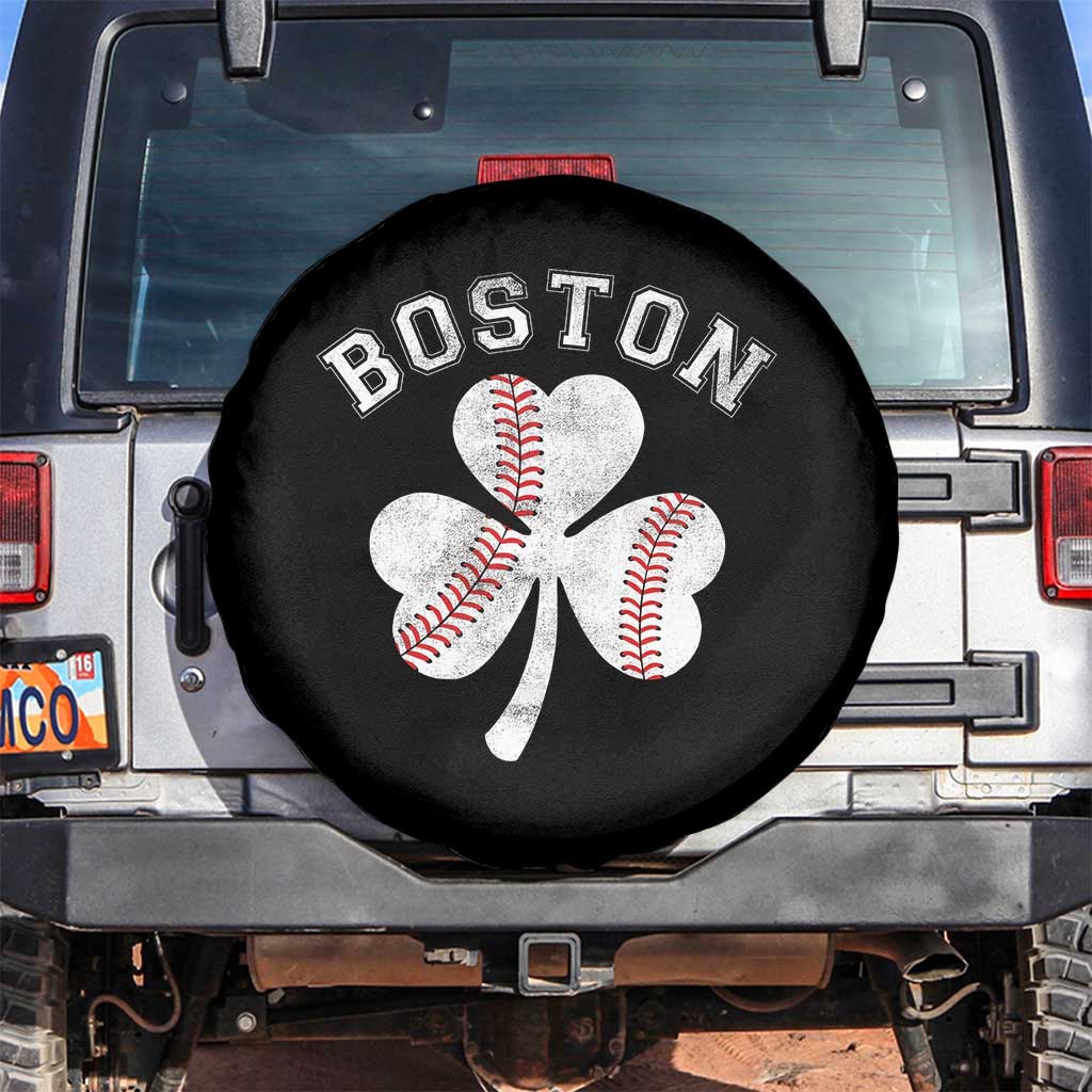 Funny Boston St Patricks Day Baseball Shamrock Spare Tire Cover TS11 No hole Black Print Your Wear