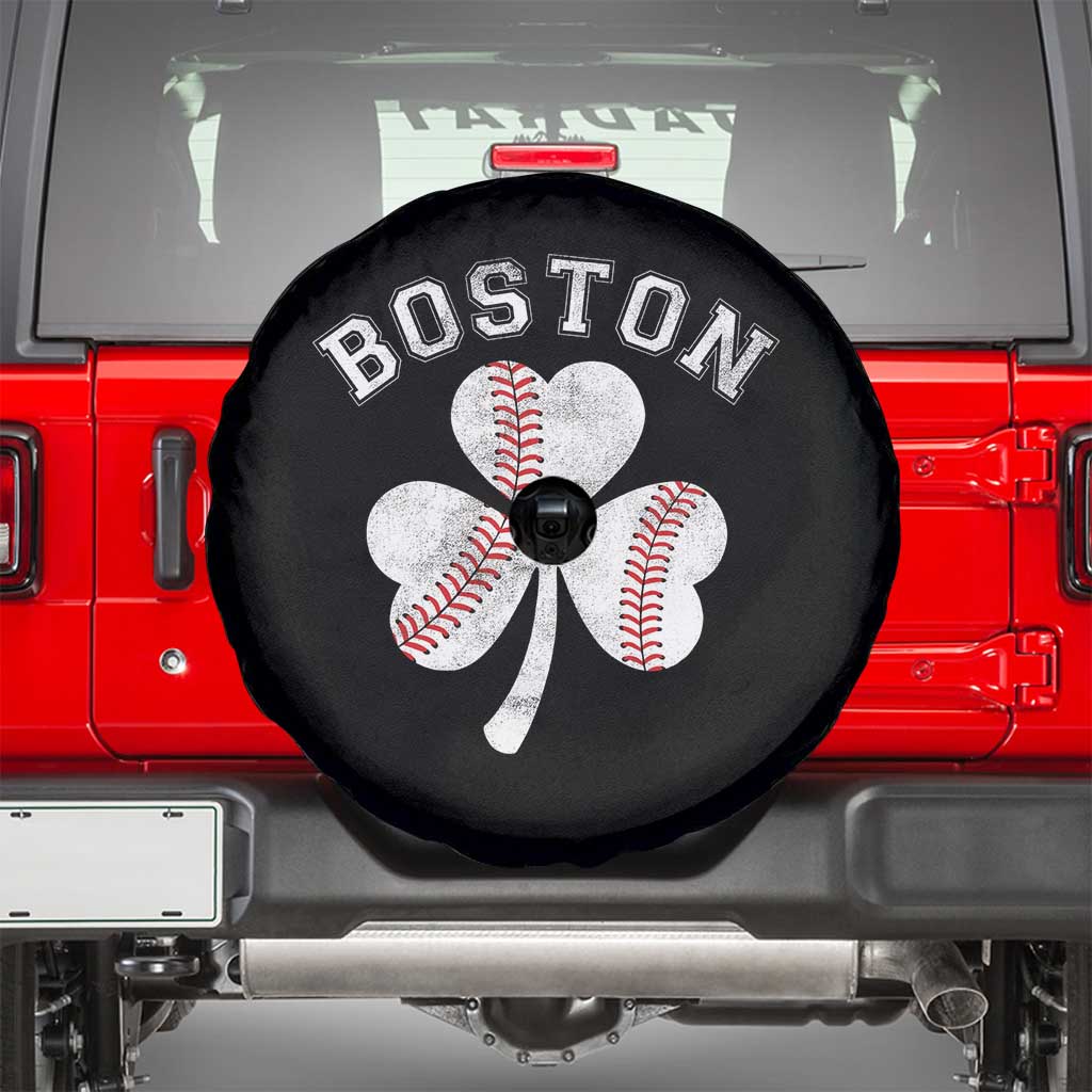 Funny Boston St Patricks Day Baseball Shamrock Spare Tire Cover TS11 Black Print Your Wear