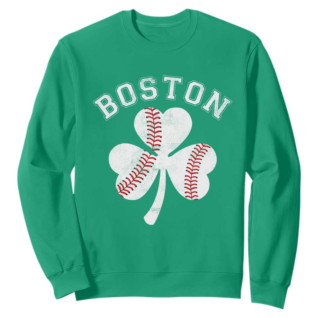 Funny Boston St Patricks Day Baseball Shamrock Sweatshirt TS11 Irish Green Print Your Wear
