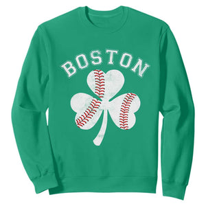 Funny Boston St Patricks Day Baseball Shamrock Sweatshirt TS11 Irish Green Print Your Wear