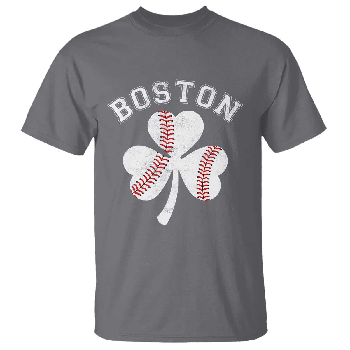 Funny Boston St Patricks Day Baseball Shamrock T Shirt TS11 Charcoal Print Your Wear
