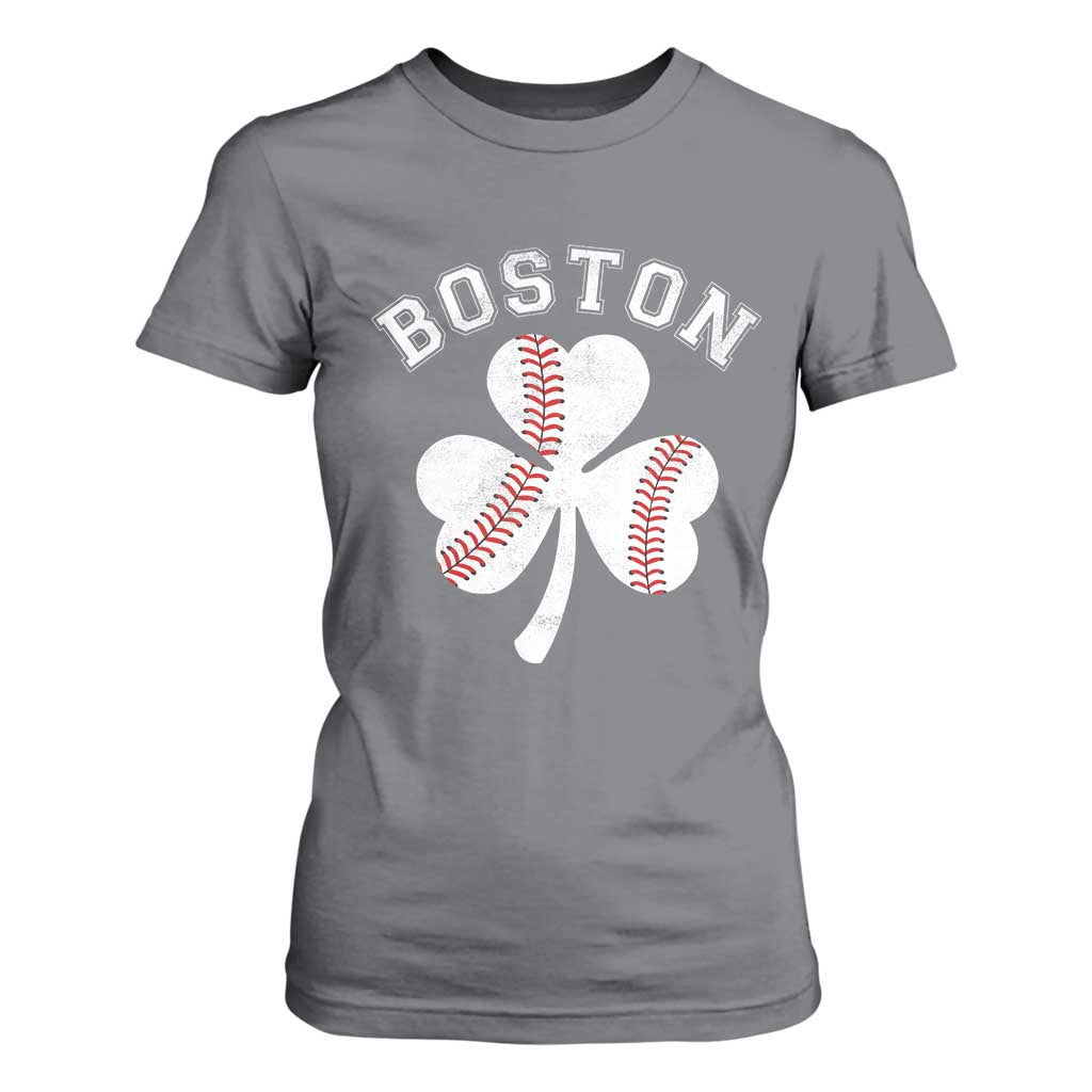 Funny Boston St Patricks Day Baseball Shamrock T Shirt For Women TS11 Charcoal Print Your Wear