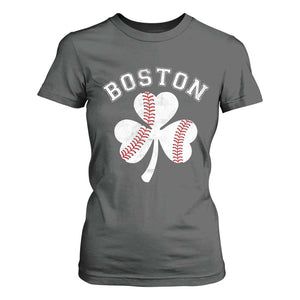 Funny Boston St Patricks Day Baseball Shamrock T Shirt For Women TS11 Dark Heather Print Your Wear