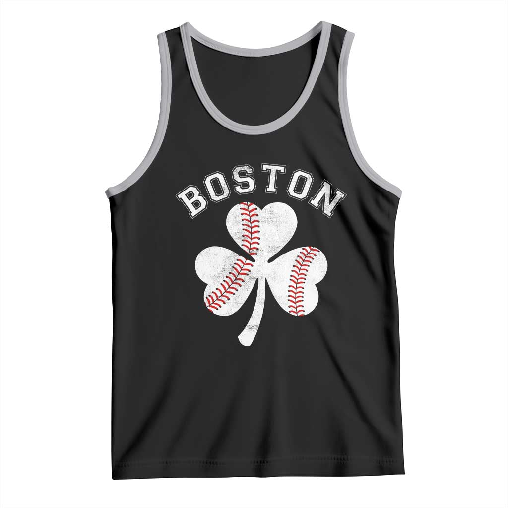 Funny Boston St Patricks Day Baseball Shamrock Tank Top TS11 Black Athletic Heather Print Your Wear