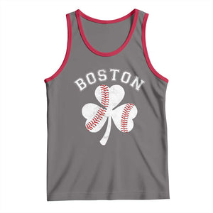 Funny Boston St Patricks Day Baseball Shamrock Tank Top TS11 Deep Heather Red Print Your Wear