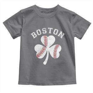 Funny Boston St Patricks Day Baseball Shamrock Toddler T Shirt TS11 Charcoal Print Your Wear